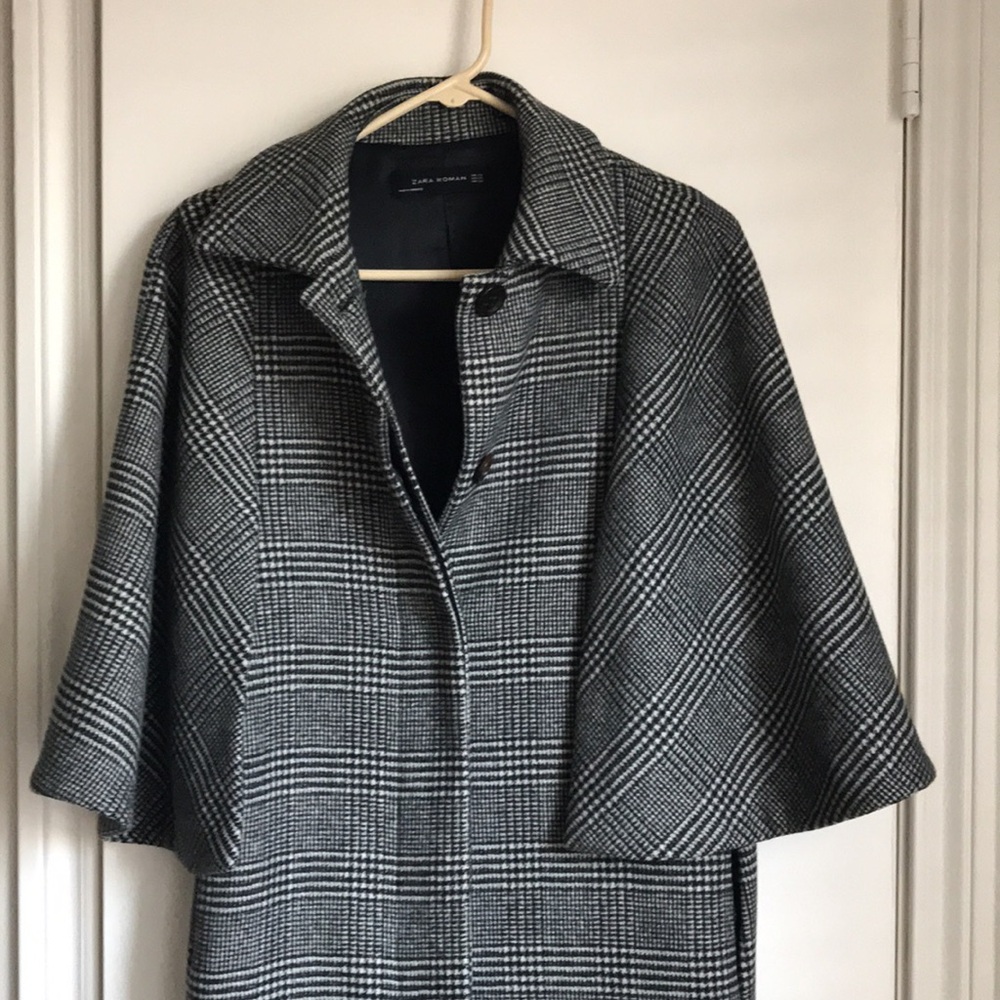 Zara  Gray Plaid Coat